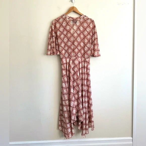 Revolve ALEXIS VENLA PINK MEDALLION HANDKERCHIEF HEM MIDI BOHO DRESS S - Picture 5 of 15